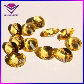 Sparkle Yellow Glass Crystal Clear Oval Shape Synthetic Gemstone