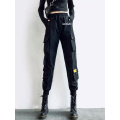 Pantaloni neri femminili pantaloni black punk personalizzato all'ingrosso