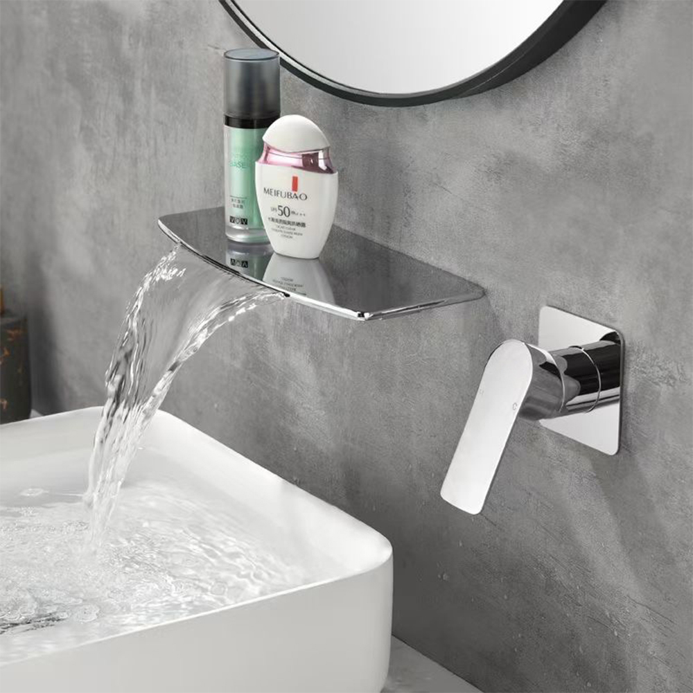 Wall Mounted Single Handle Waterfall Basin Faucet