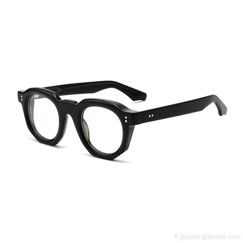 Bon rond à la mode acétate épaisse nouvelle vision des lunettes optiques