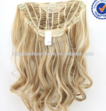 Top quality brizilian human hair blonde half wig