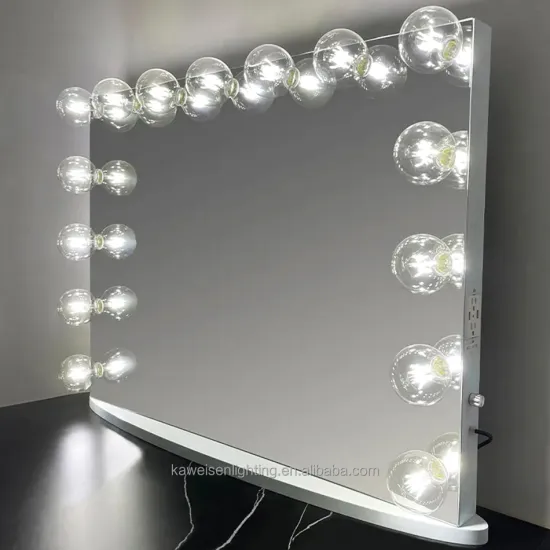 Oversized Wooden Hollywood Vanity Mirror with 15 LED Lights
