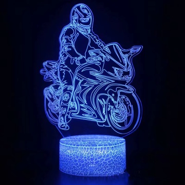 Custom Acrylic Laser Engraved 3D LED Motorcycle Table Lamp