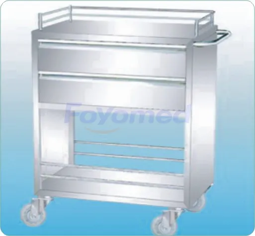 Stainless Steel Medicine Trolleys(2-ply Drawer)