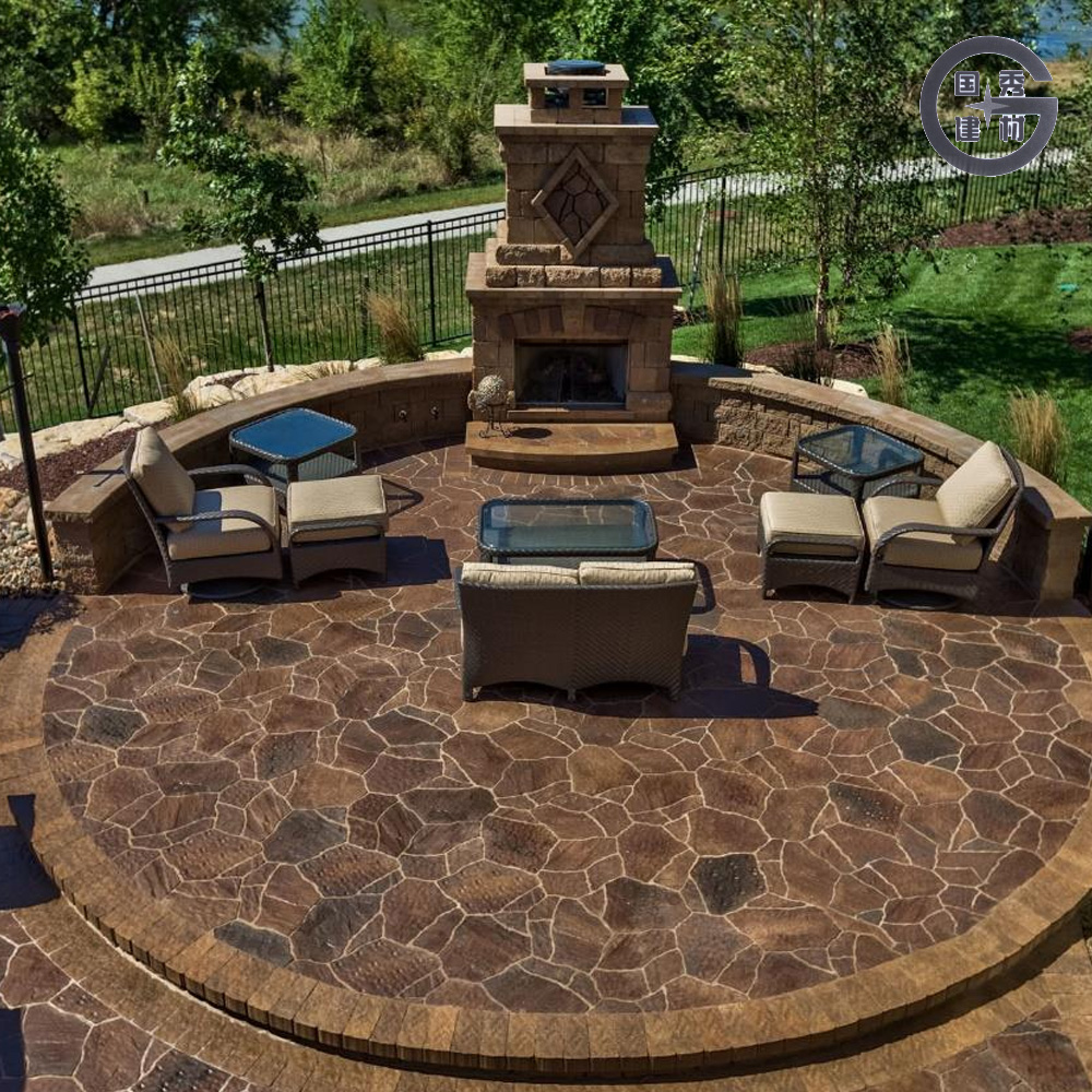 Ladrilhos de pavimentação de pátio com aspecto de pedra irregular marrom