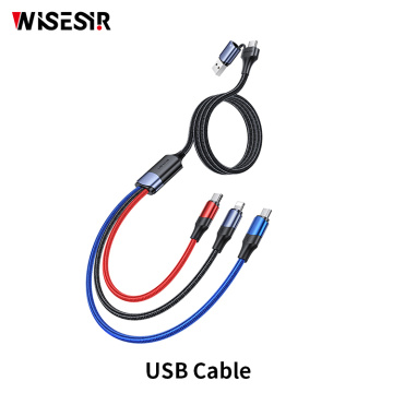 3 In 1 Aluminum Braided Data Cable 3A