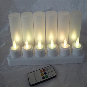 Truely flame remoted rechargeable LED tealight candle