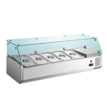 GN1/4 1.2M Vitrinne Sur Table Commercial Refrigerator Display Salad Bar