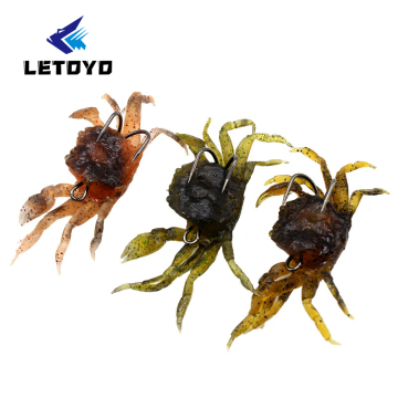 Letoyo 10cm Buatan Soft Fishing Bait Crab - 3 Warna Lure With Hooks