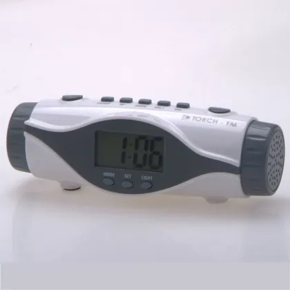 Radio alarm  electronic clock with LED torch