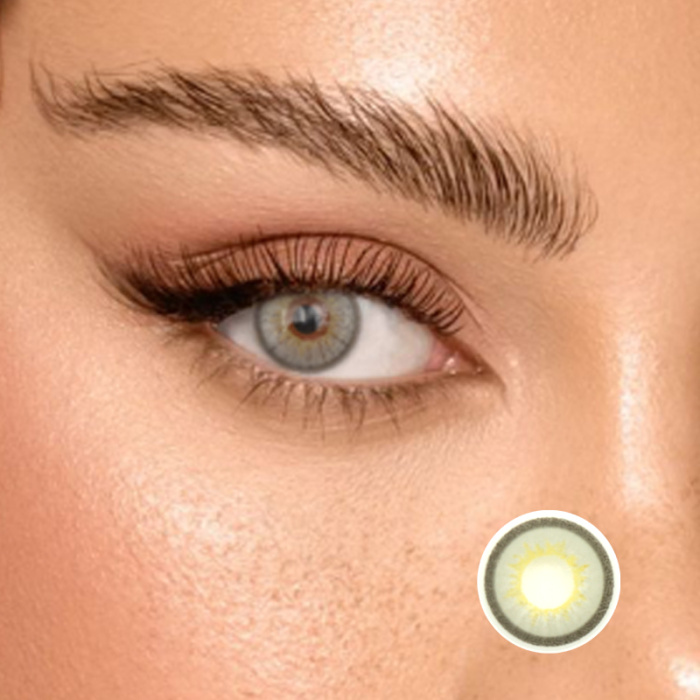 Top color contact lens split for magnification