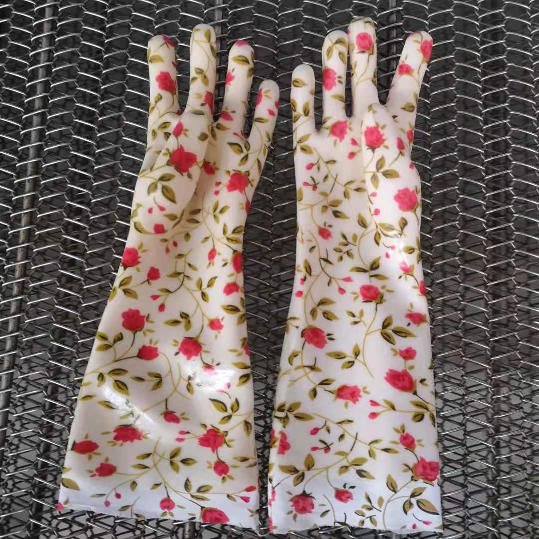 ПВХ покрытия бытовые кухонные перчатки с хлопковой подкладкой