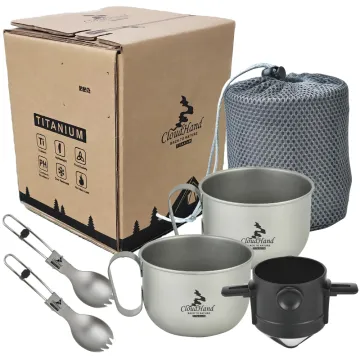 Titanium Food grade Coffee Mug Bowl Outdoor Camping 500ml Titanium Coffee cup with Hanging Ear