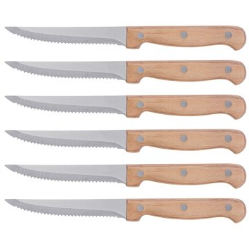 Professional 4.5in Steak Knife Set with Wood Handles