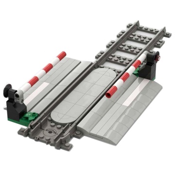 Stemedu Children's MOC Railway Aisle City Train Crossing Educational Building Blocks Compatible with LEGO