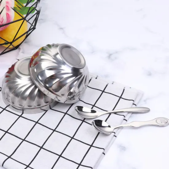 New Stainless Steel Chinese Children's Bowl with Spoon