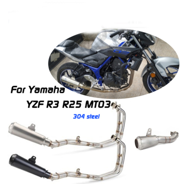 Ljuddämpare motorcykel mitt avgasrör för yamaha MT-03 MT25 YZF R25 R3