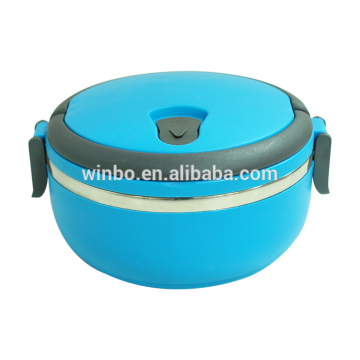 New Round Stainless Lunch Box with handle and silicone/microware