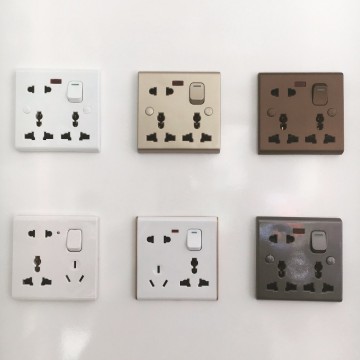 Χονδρικός προμηθευτής Κίνας Μπαγκλαντές 6 PIN Ηλεκτρικός διακόπτης λευκού τοίχου και υποδοχή