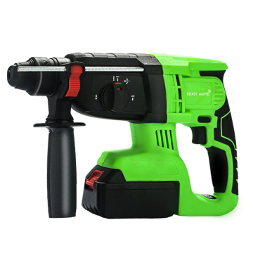 20V ไร้สาย 4-in-1 ลิเธียมไอออนไฟฟ้าค้อนและการเจาะแรงกระแทกด้วยมอเตอร์ไร้แปรงขนาด 26 มม.-ชุดค้อนแบบโรตารี่แบบมัลติฟังก์ชั่น