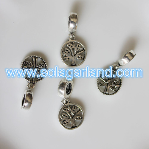 12MM 25MM  Round Tibetan Silver Bead Charms Pendants Bead Necklace