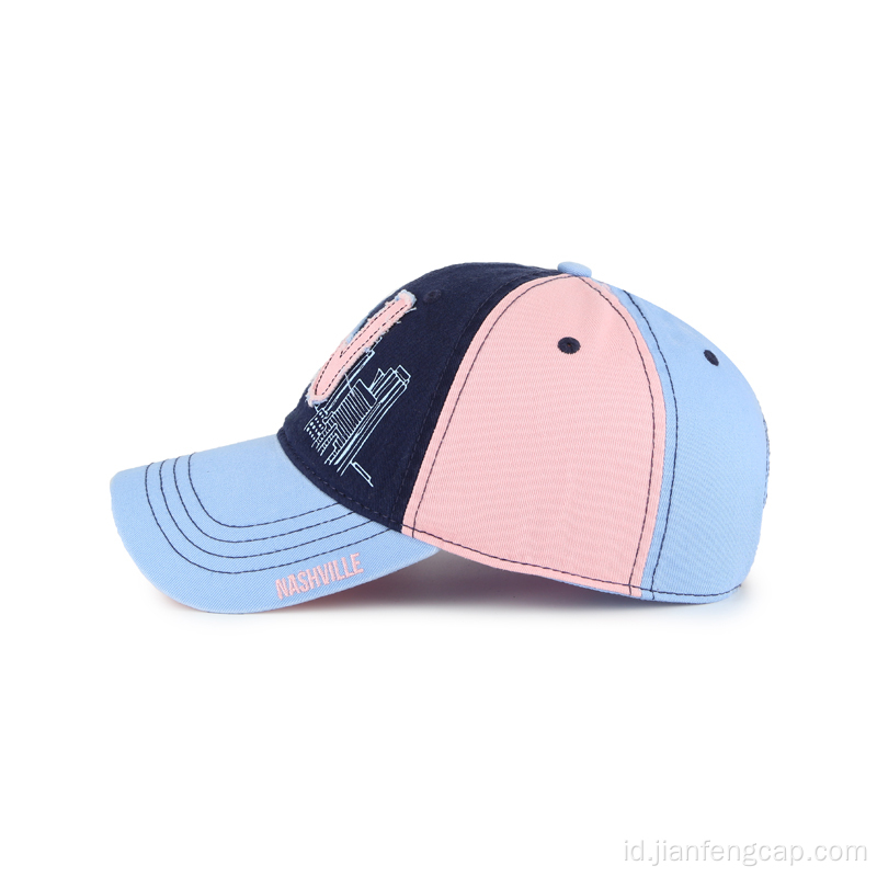 Topi baseball Washed Ladies dengan tambalan lapis ganda