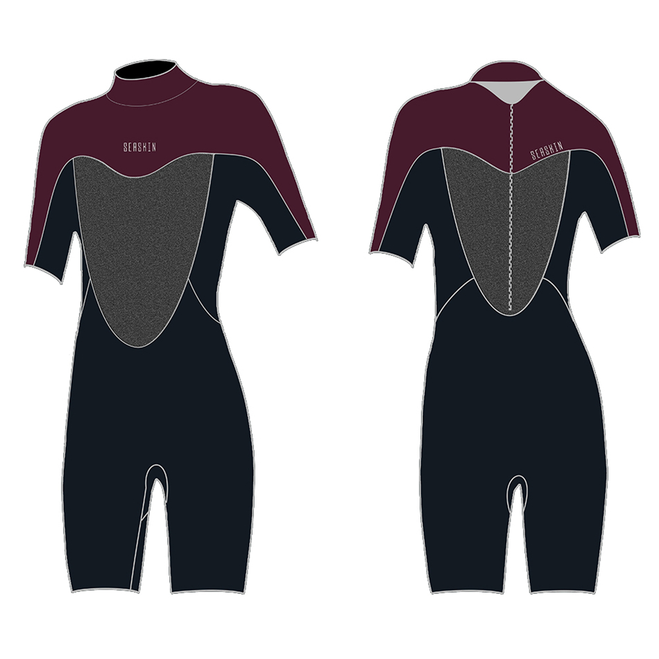 Zeegeten dames terug zip shorty duik wetsuit