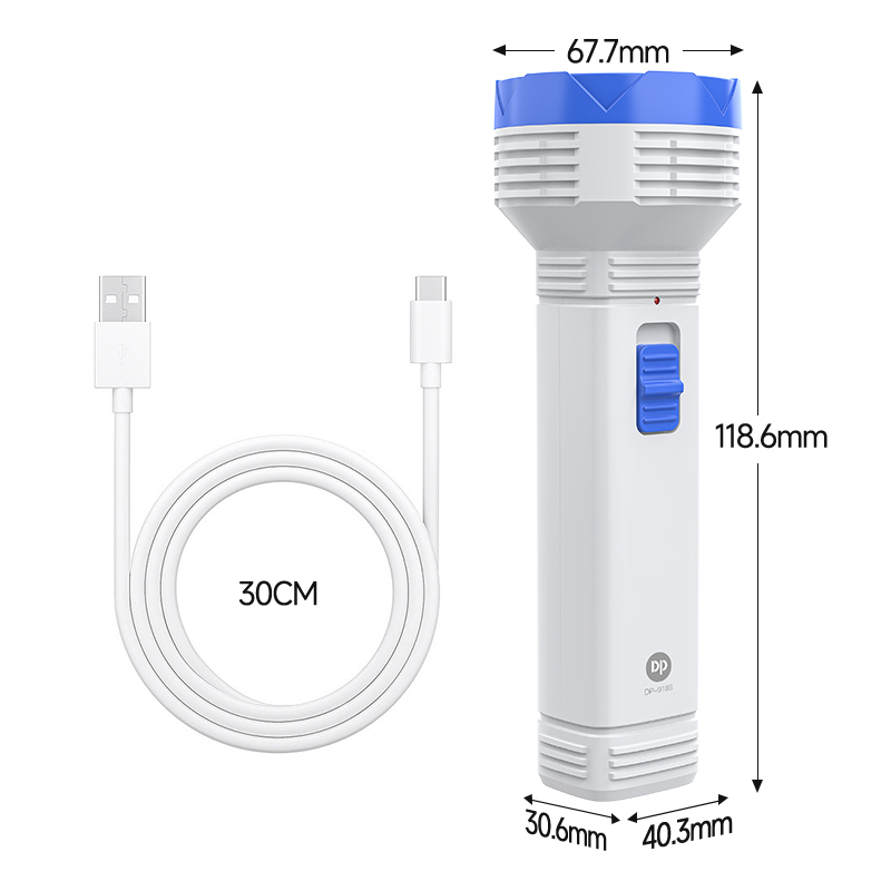 Solar Panel LED Flashlight Type-C