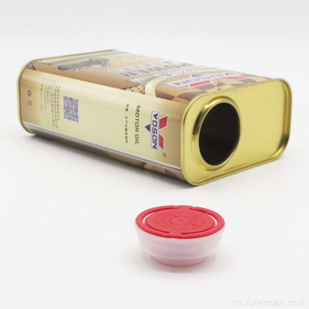 Čtvercová plechovka na motorový olej