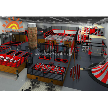 Sky Zone Red Large Size Trampoline Playground