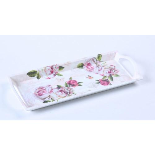 Ensembles de plateaux rectangulaires design rose