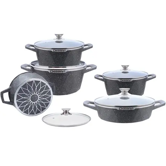 Die Casting Aluminium Non-Stick Cookware Sets with Soup Pots and Casseroles