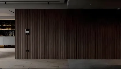 Elegant Wooden Slat Door for Household Privacy