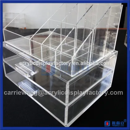 Hot sale!! transparent acrylic makeup brush holder with lipstick holder