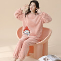 Herbst- und Winter -Pyjama -Flanell -Flanell der Frauen verdickte Fleece