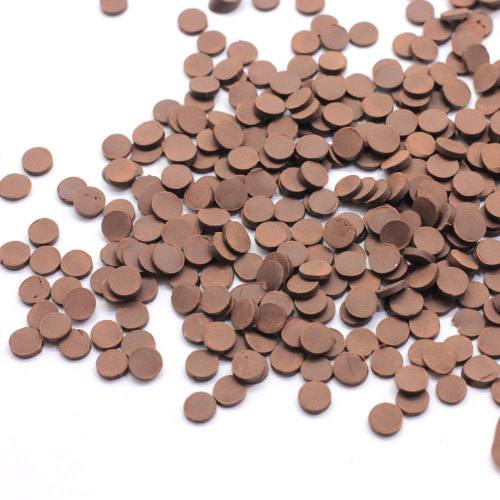 500g/Lot Brown Chocolate Polymer Clay Slices 5*5MM Miniature Dollhouse Nail Art Slices Cheap Bulk 5MM Circle Clay Sprinkles