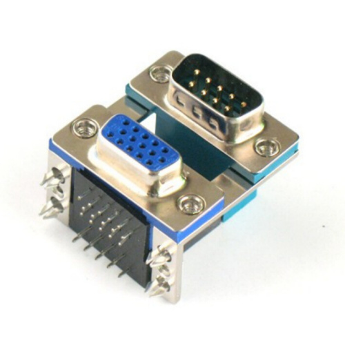 Ângulo direito de porta dupla PCB D-SUB 8.89mm9PTO15P