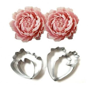 4pcs Pfingstrosse Zuckerfahrzeugblütenschneider Edelstahl für Kuchendekoration