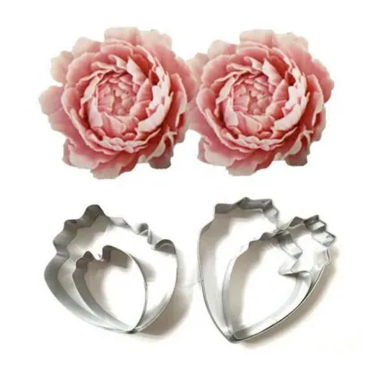 4pcs Peony Sugarcraft Flower Cutters Stainless Steel for Cake Decorating