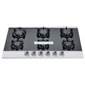 6 Burners Tempered Glass Gas Stove For Restaurant