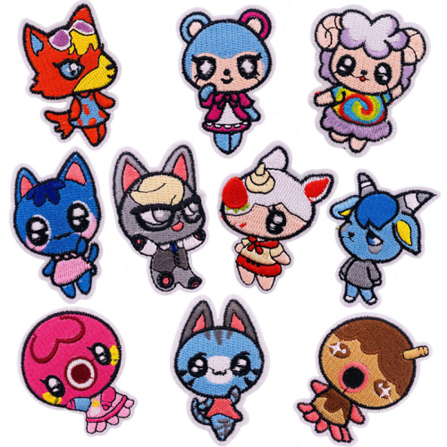 Animal crossing iron on embroidery patches stripes
