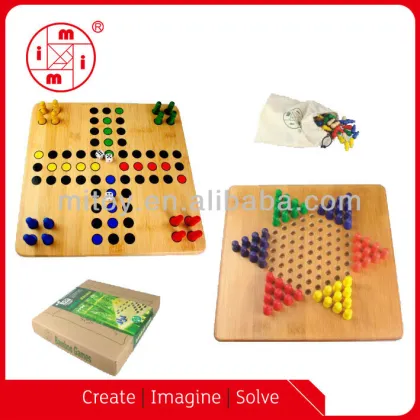 Wooden games 2 in 1 game set Ludo & Chinese checkers from ICTI Factory