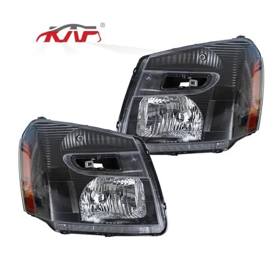 Black Halogen Amber Reflector Headlamp for Chevy Equinox 2005-2010 (GM2503254 GM2502254)