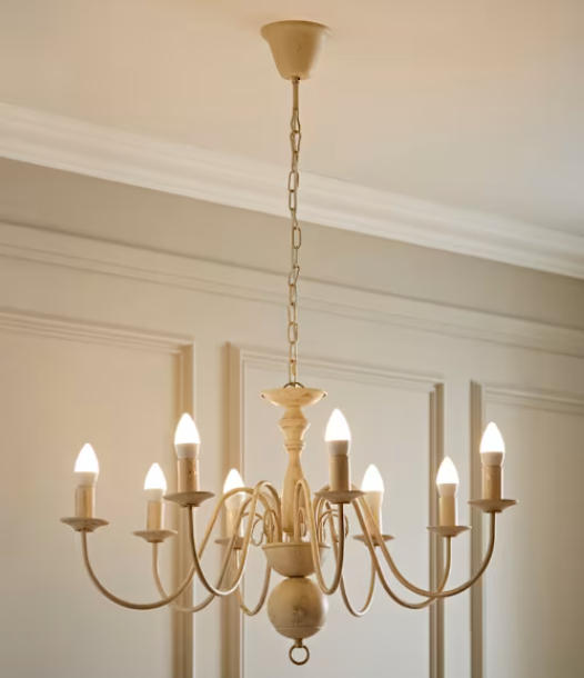 Distressed White 8-Way Ceiling Light (3)