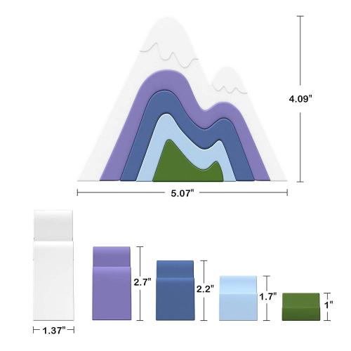 Blocs d&#39;empilement arc-en-ciel en silicone pour les tout-petits