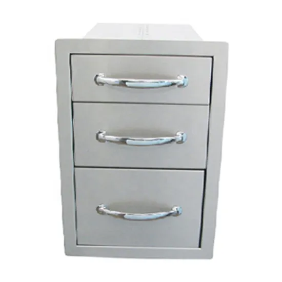 Stainless Steel Built-In BBQ Grill with Triple Access Drawers for Outdoor Kitchen