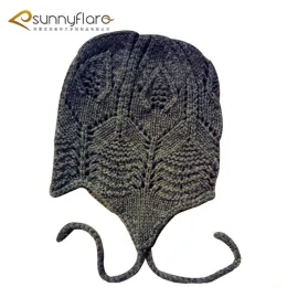 winter babies grey ear flap knitted cashmere beanie hat