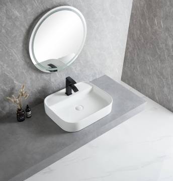 Luxury Thin Edge Ceramic Round Basin Bathroom Sink for Villa 8065-55