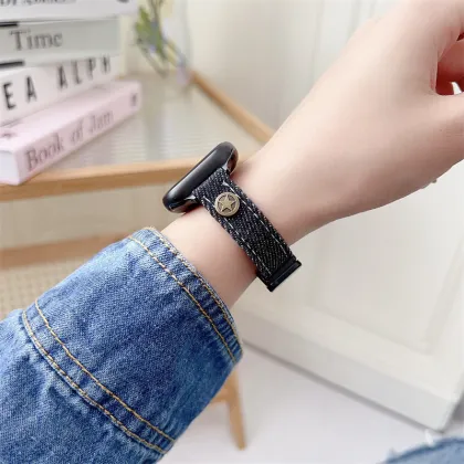 Cross Denim Fashion Creative Strap for Apple Watch 6/7/8/9 and Xiaomi 8/9