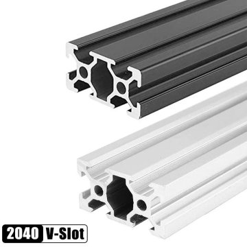 6063 T-5 Aluminium Extrusion 100mm-1500mm Black/Silver 2040 V-slot Aluminum Profile